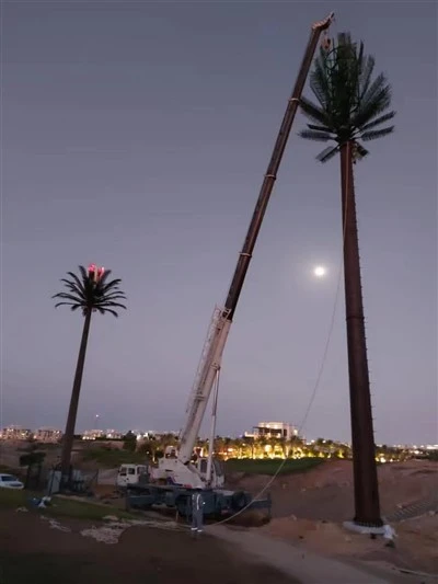 Palm Çelik Tek Kutuplu Anten Yapay İletişim Kamufle Ağaç Kulesi